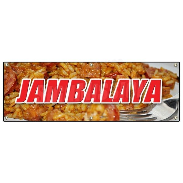 Signmission JAMBALAYA BANNER SIGN new orleans cajun gumbo po boys red beans rice B-72 Jambalaya - main